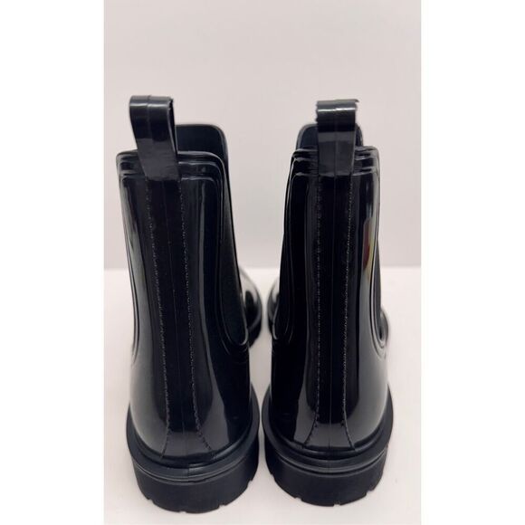 INC Boots Size 8 Black Pull On Chelsea Style Black Rain Boots NEW - Picture 6 of 12